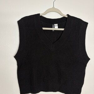H&M Black Ribbed Knit Vest